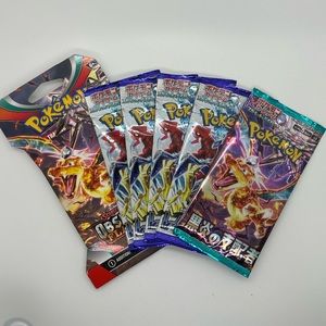 6 Pokémon Booster Pack Bundle Lot as pictured Obsidian Flames Japan Surf JapanOB